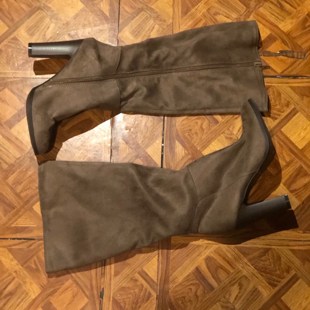 Tan thigh high boots